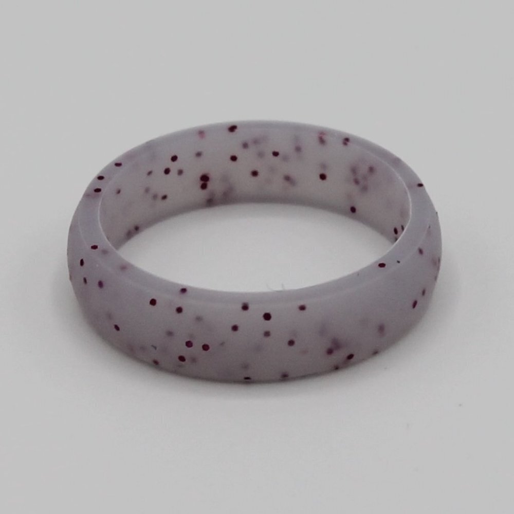 Jewelry silicone ring band 6mm wide size 10 purple pink comfortable sport new